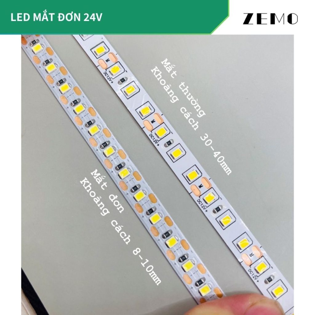 LED Dây 120 Leds Mắt Đơn 8mm 24V (cuộn 10m) - ZEMO